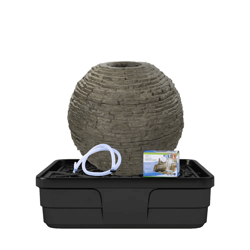STACKED SLATE SPHERE FOUNTAIN KIT - 32" DIA (81 CM)