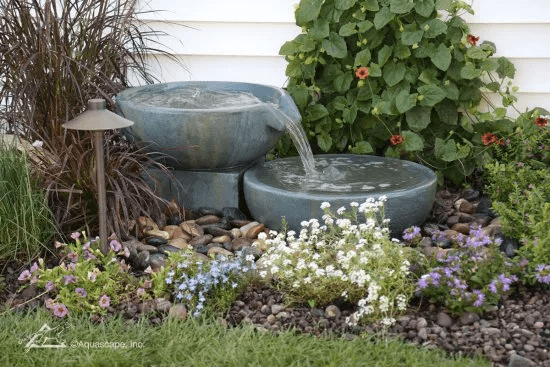SPILLWAY BOWL AND BASIN FOUNTAIN KIT - PATINA - 19"/21" DIA (49/52 CM) - Image 2