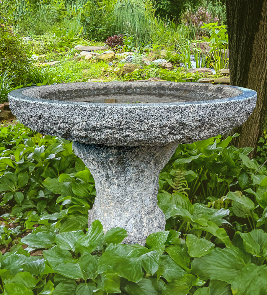 Granite Low Plume Birdbath