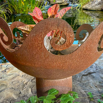 Waves O' Fire Sculptural Fire Bowl