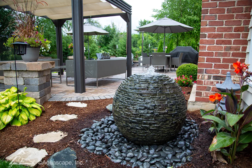 STACKED SLATE SPHERE - 18" DIA (46 CM)