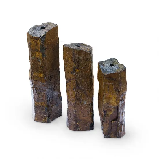 NATURAL MONGOLIAN BASALT COLUMNS SET OF 3 - Image 2