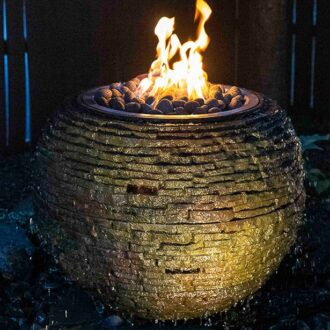 FIRE AND WATER STACKED SLATE SPHERE – 32" DIA (81 CM)