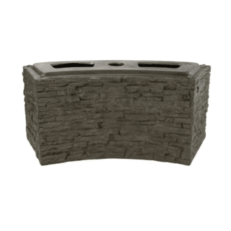 STACKED SLATE WALL BASE-CURVED - 13" H (33 CM)