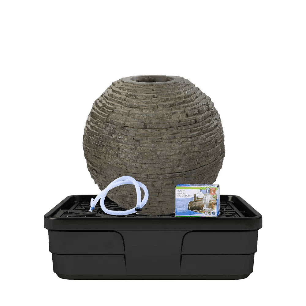 STACKED SLATE SPHERE FOUNTAIN KIT - 32" DIA (81 CM)
