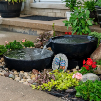 SPILLWAY BOWL AND BASIN FOUNTAIN KIT - IRON ORE - 19"/21" DIA (49/52 CM)