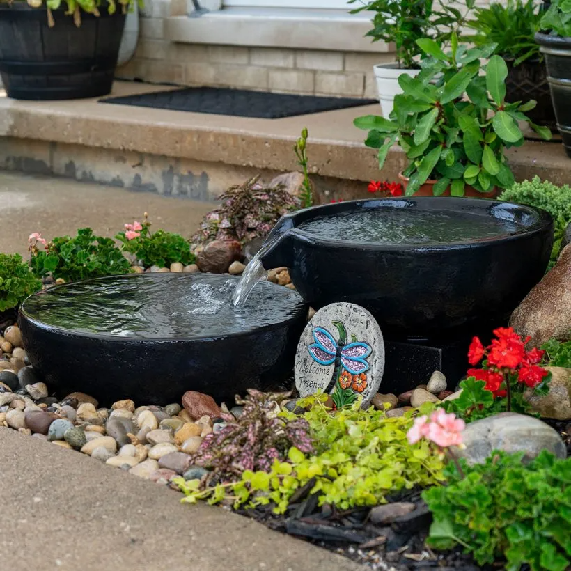 SPILLWAY BOWL AND BASIN FOUNTAIN KIT - IRON ORE - 19"/21" DIA (49/52 CM)