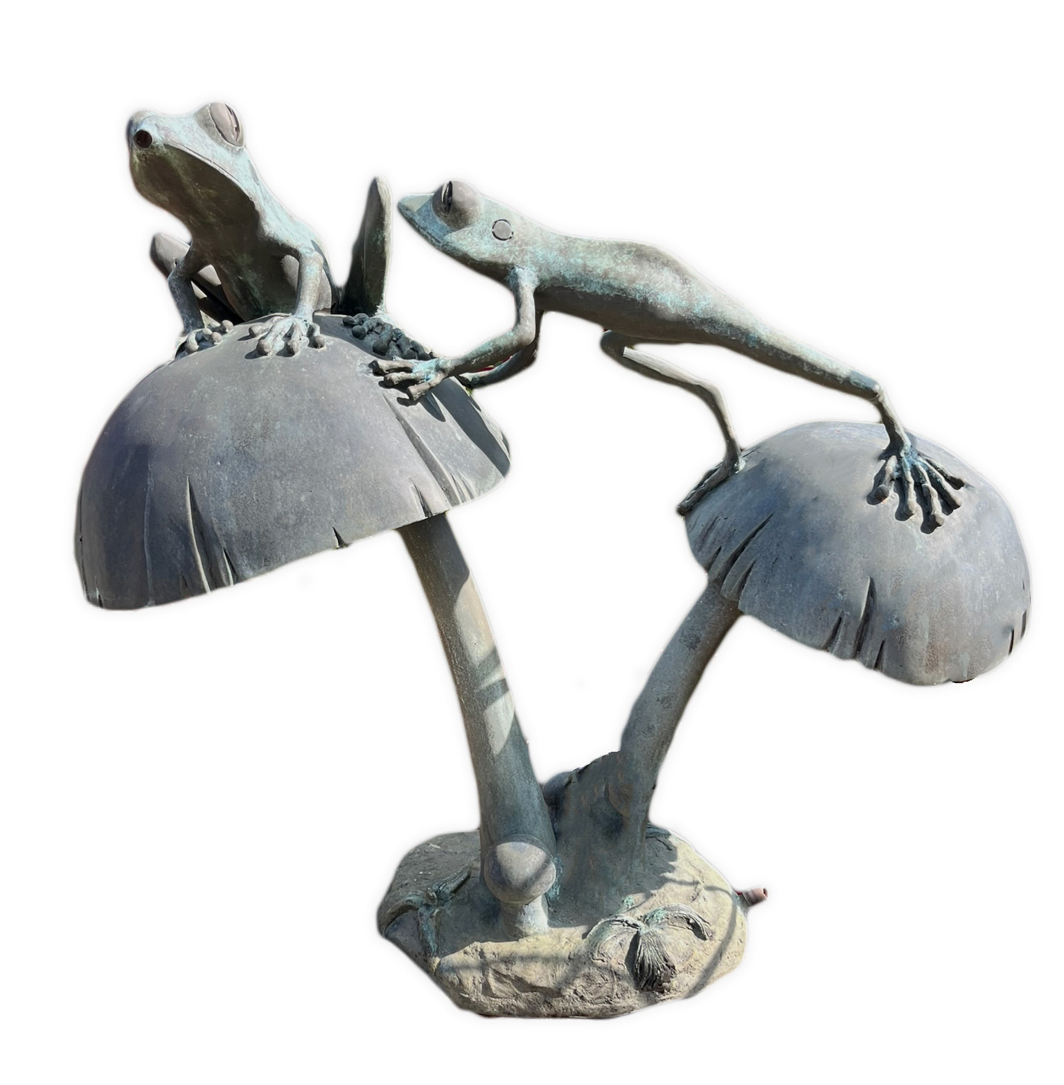 Brass Spitter: Two Frogs on Top of Mushrooms - Image 2